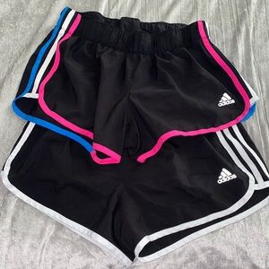 TWO small adidas athletic shorts